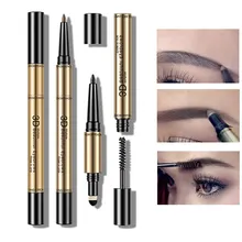 Автоматический набор 3 в 1 брови для женщин водонепроницаемый карандаш для бровей+ порошок+ кисть Пигмент черный коричневый Набор для бровей