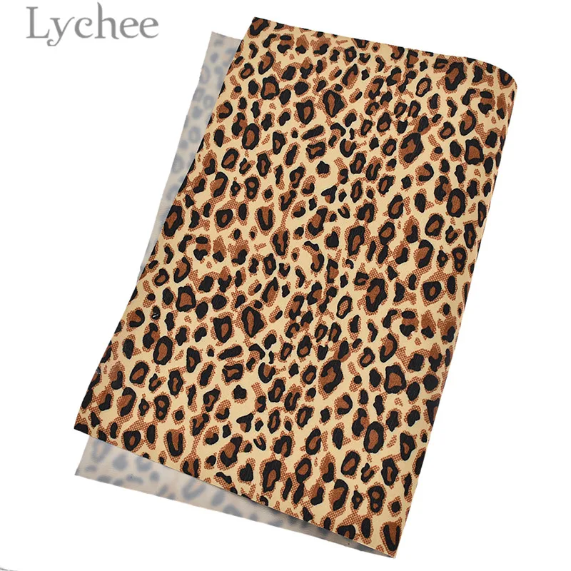 Личи 1 шт. А4 леопардовая Печать искусственная кожа ткань высокое качество Синтетическая Кожа DIY материал для одежды сумки ремни
