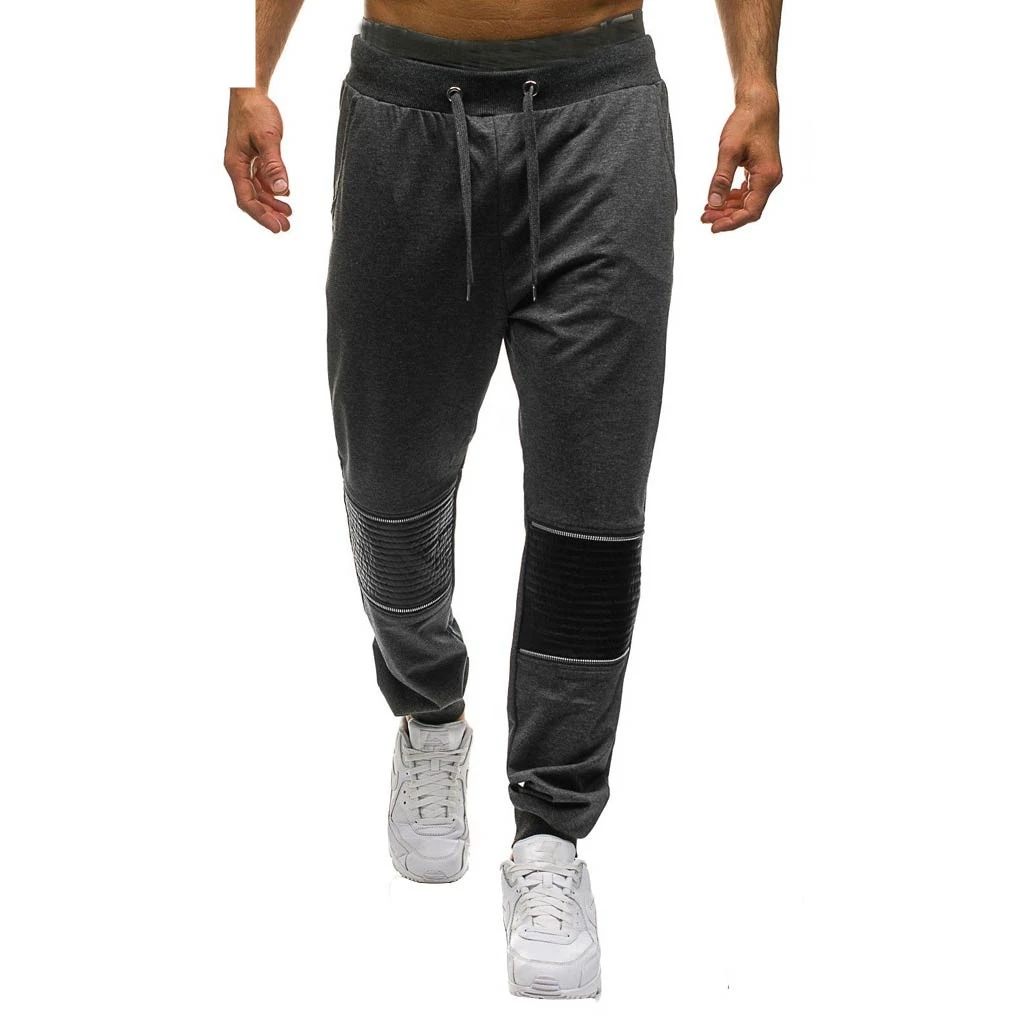 2018 New Warm  2018  Men Pants Splicing Printed Overalls Casual Pocket Sport Work Casual Trouser Pants  Autumn Tops  18NOV28
