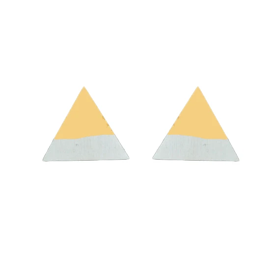 E219 Fashion Splice Jewelry Punk Pendientes Hombre Geometric Gold and Silver Triangle Stainless Steel Stud Earrings for Women | Украшения и