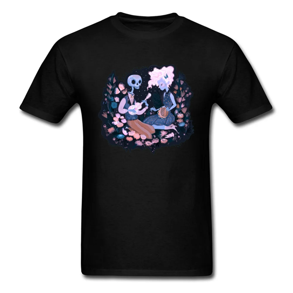 Normal Cool Short Sleeve Tops T Shirt Father Day Crew Neck 100% Cotton Male T Shirts Cool Tops Shirt Cute Top Quality Rhythm of Grief Day of the Dead 14883 black
