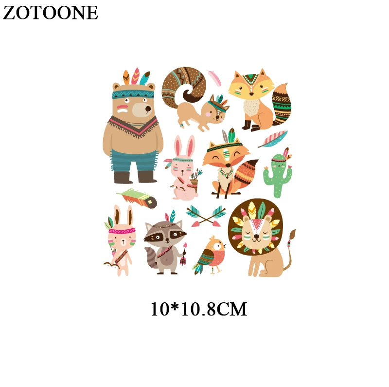 ZOTOONE Iron On Owl Patches For Clothes Stickers DIY Cute Cartoon Animal Patch Set Transfers For Children Clothing Applique D