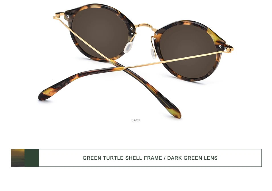 Ацетат B Титан Поляризованные солнцезащитные очки для женщин бренд дизайнер Ретро Винтаж Круглые эластичные солнцезащитные очки для мужчин 852
