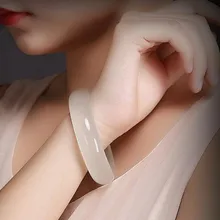 Белый Ice Silk афганский нефрит браслет Круглый браслет модные женские браслеты красивый хрустальный ювелирные изделия