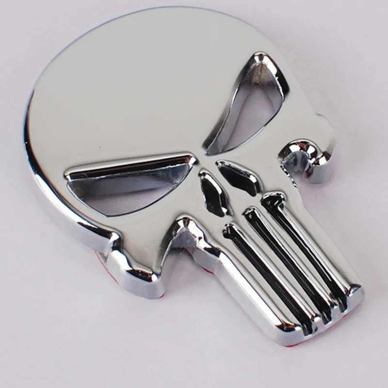 

Car-styling Sticker Emblem Badge For Motorcycle Harley Skull Punisher Metal car stickers Styling Accessories