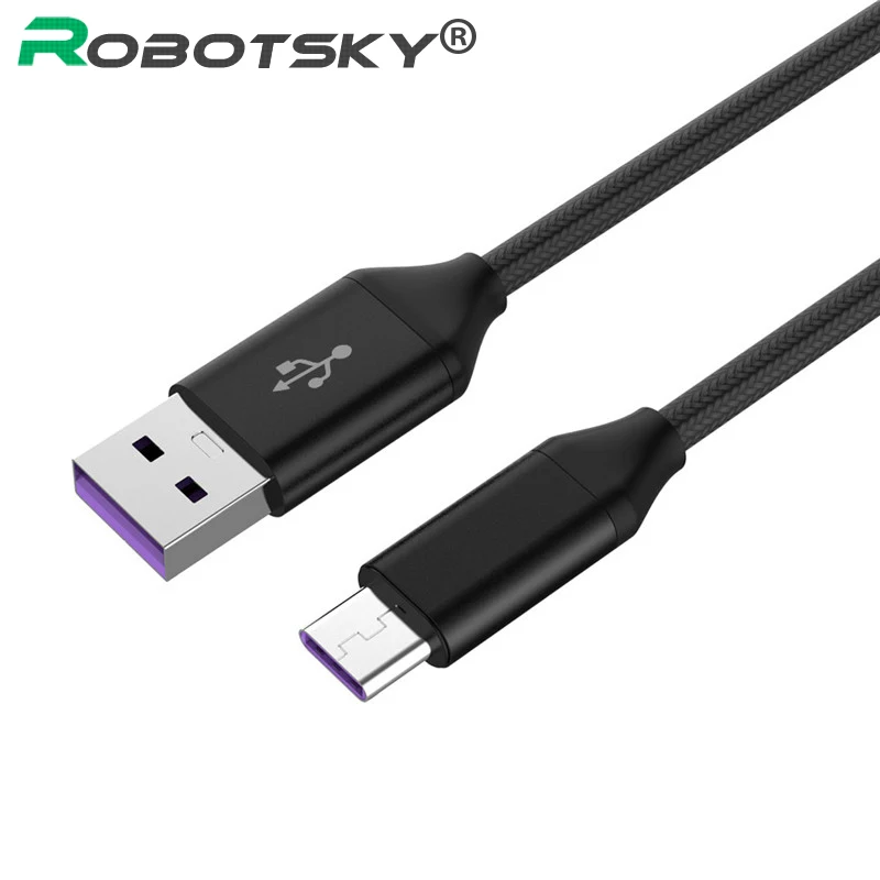 

Nylon Type C Cable 4.5A max Fast USB C Charging Type-C Mobile Phone Data Cable Supercharge USB-C Code for Huawei Mate 9 10 P20