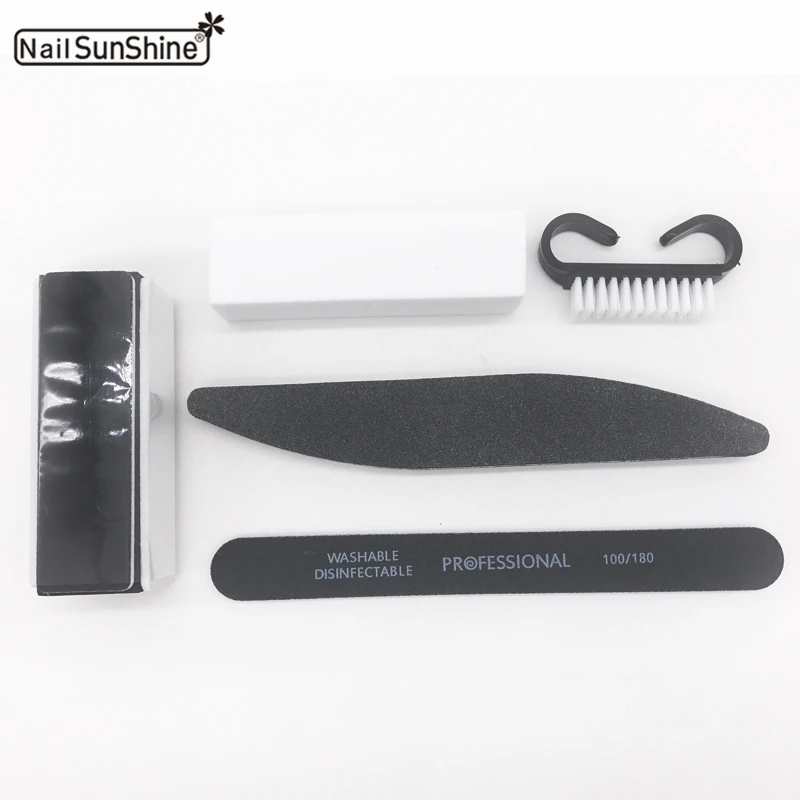 

5pcs/set Acrylic Nail Kit Manicure Professional Nail File Brushes Block UV Gel Nail Polish Set Nail Care Sanding Makeup Tools