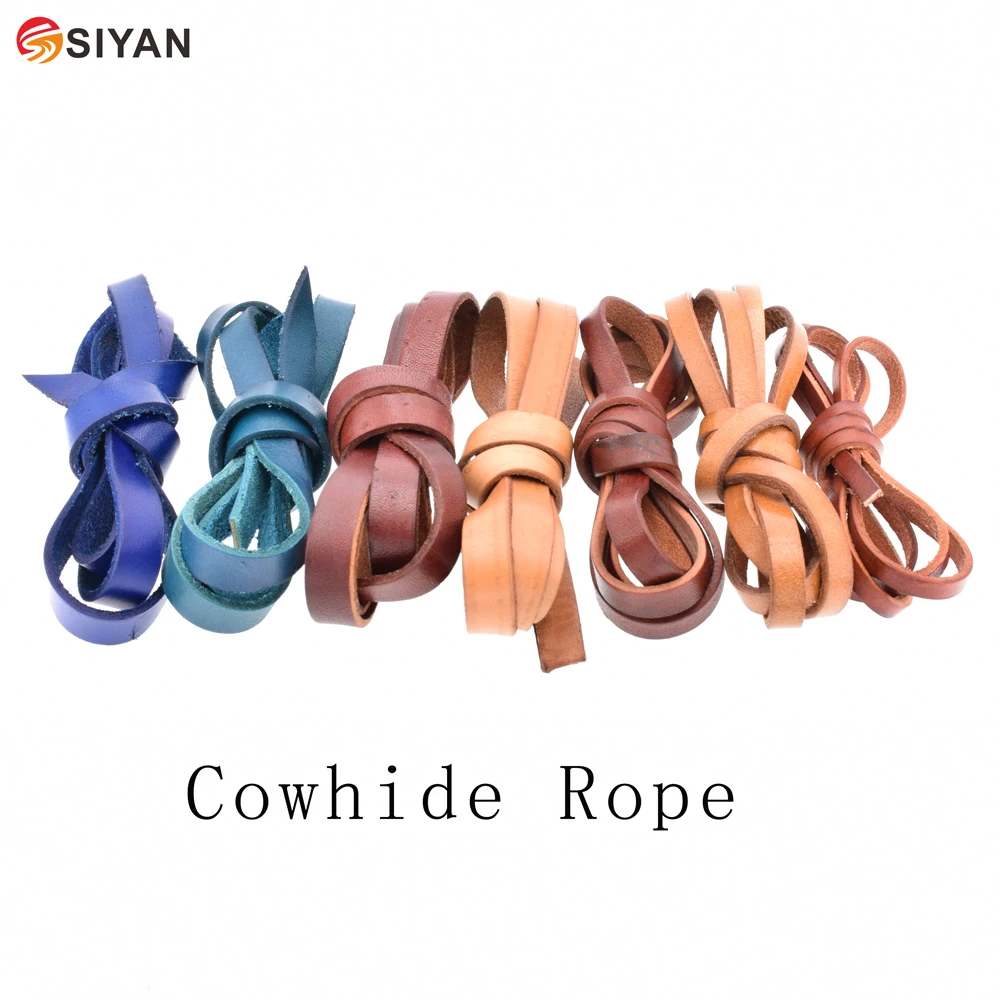 Flat Genuine Leather Cord 1meter Cow Leather Rope For DIY Bracelet