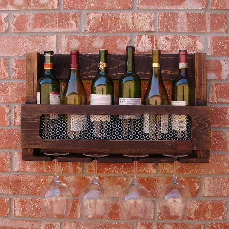 Wine Rack Shelf Holder Stemware Rack Stones for Whisky Beer Brewing