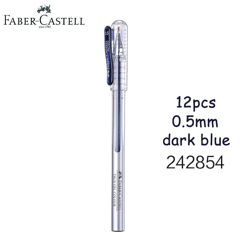 12 шт гелевая ручка Faber Castell True Gel 0,5 мм с Twinball для супер гладкого письма, предотвращает утечку чернил - Цвет: 6 pcs dark blue