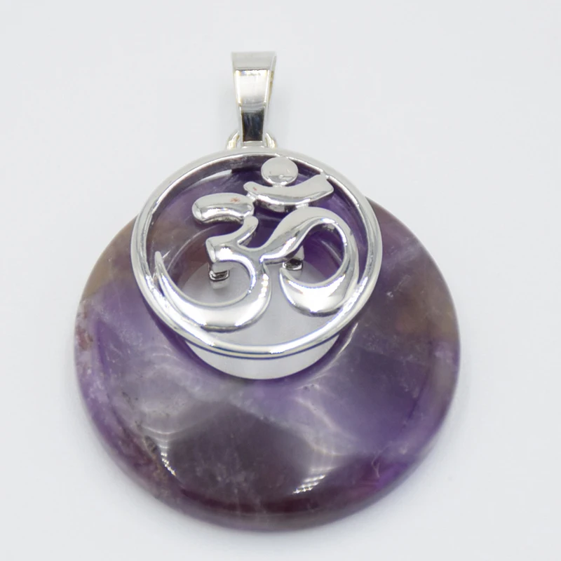 

Natural Stone Pink Quartz Tiger Eye Purple Crystal Pendant Silver Color 3D Charms Women Necklaces Pendants Reiki Yoga Jewelry