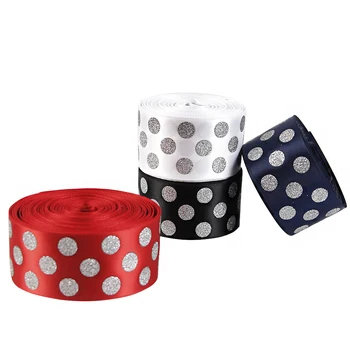 

David accessories 1.5'' 38mm glitter satin Polka dot spot polyester ribbon 50 yards,DIY handmade materials,50Yc3007