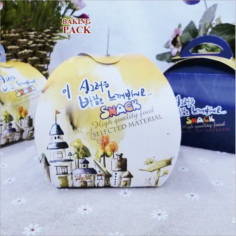 

Bakery Paper Packaging box, Foldable Paper box with handle, Mousse Cheesecake box, Printed Cake box 50PCS