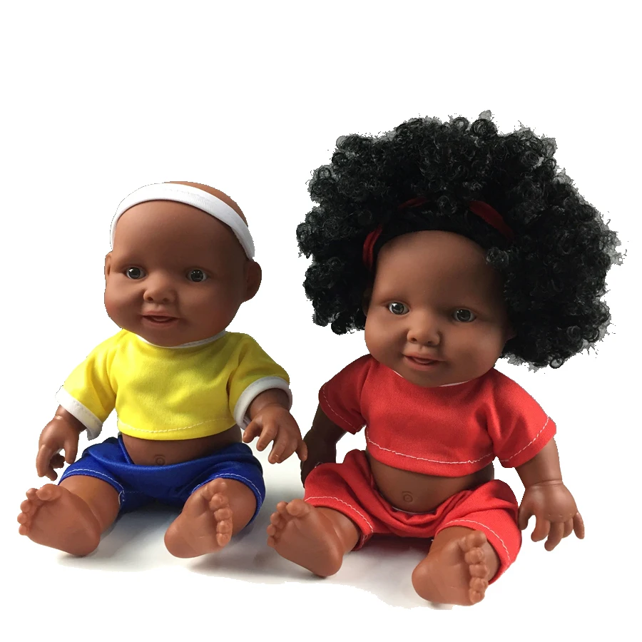 10 inches World Cup Black Baby Girl & Boy Doll Football Game Cute Baby