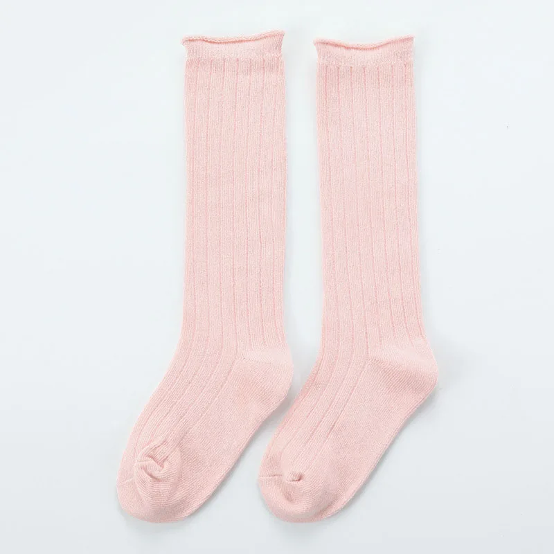 Детские гольфы унисекс гольфы для маленьких мальчиков и девочек ярких цветов хлопковые теплые носки - Цвет: pink