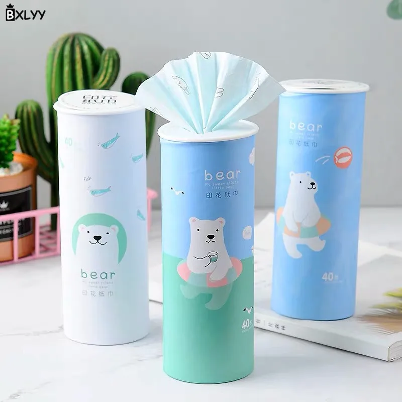 BXLYY Creative Bear Print Disposable Paper Towel Car Paper 40 Pumping Portable Party Decoration Baby Shower Wedding Decoration.7