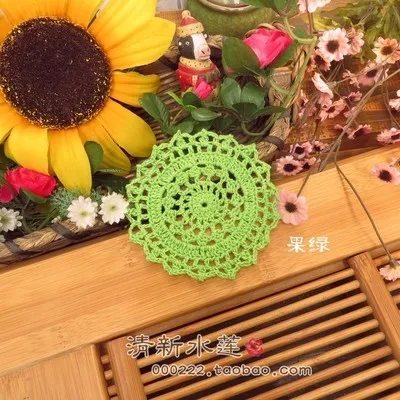 Новая ткань вязаная крючком doilies столовая посуда для украшения дома фетр 30 рис/Лот 11 см круглый коврик держатель чайной чашки