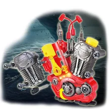 Детские игрушки Мотоциклетный Двигатель капитальный ремонт игровой набор со звуком светильник DIY сборка механик набор Детская игрушка для обучения подарки 998