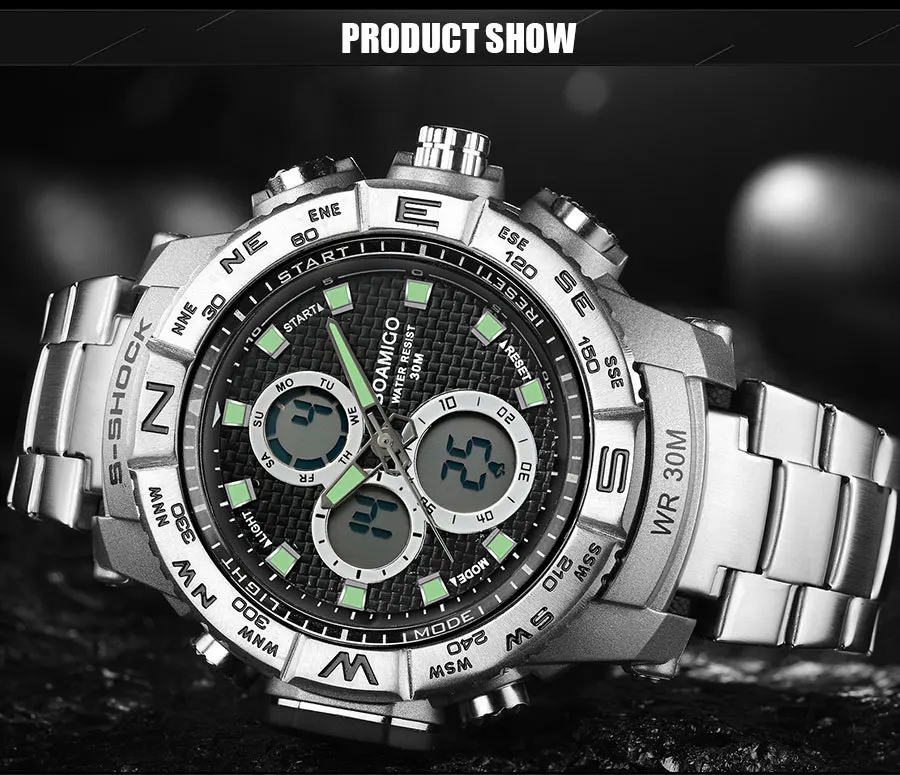 S-SHOCK мужские водонепроницаемые спортивные цифровые часы светодиодный дисплей аналоговые кварцевые часы BOAMIGO Брендовые Часы с хронографом Reloj Hombre