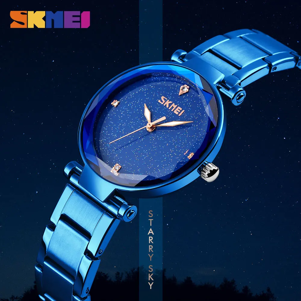 SKMEI 9180 кварцевый Для женщин часы элегантный топ брендовые роскошные дамы просто Повседневное Для женщин наручные часы Нержавеющая сталь часы reloj mujer