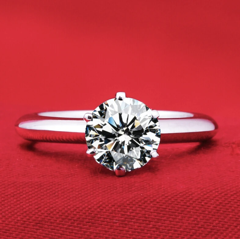 1.5 ct synthetic diamond fashion ring 925 sterling silver female wedding solitaire ring classic simple design (DFE)