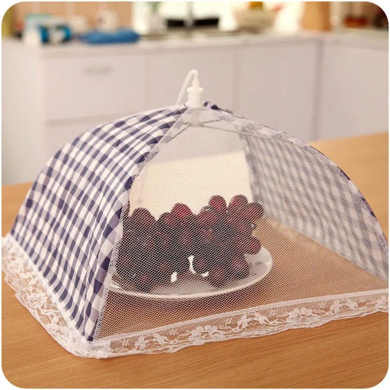 Practical Kitchen Folded Food Cover Hygiene Grid Style Kitchen Food Dish Cover Kitchenware Kitchen food covers #4n29 (7)