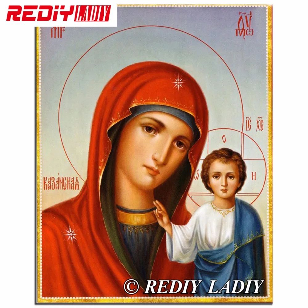 

DIY Diamond Embroidery Religion Crystals Mother of God Magic Cube Round Diamond Painting Cross Stitch Kits Diamond Mosaic Icon