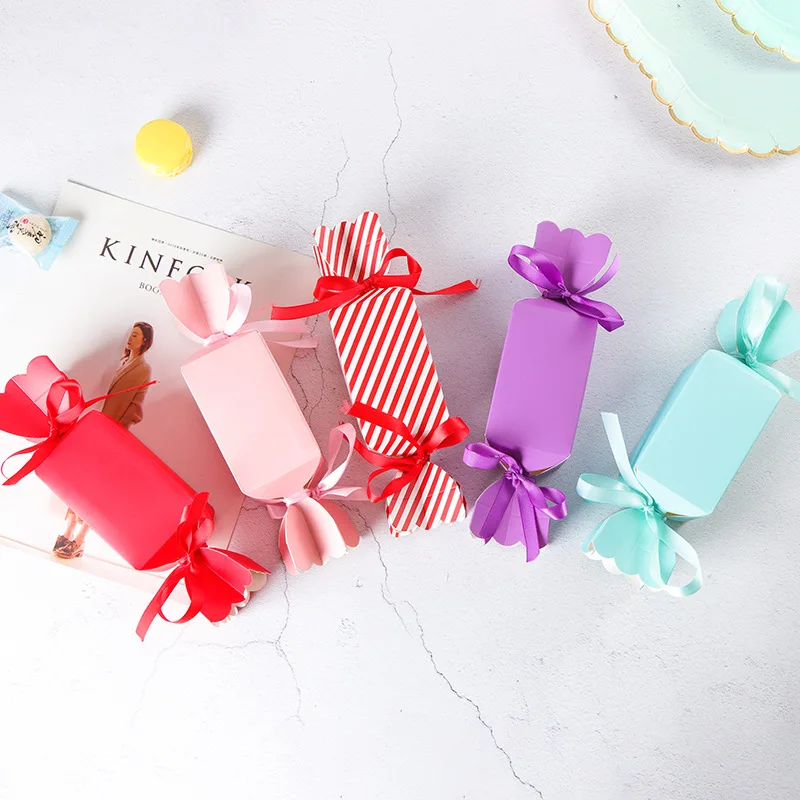

10pcs/lot Beautiful Sweet BABY Shower Birthday Candy Boxex With Double Ribbon Special Sugar Wedding Party Favor Gift Candy Box