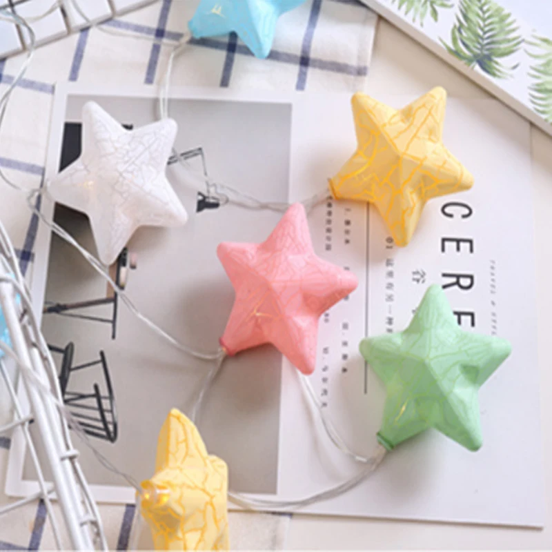7cm Five-pointed Star 5m 20 led string Fairy light holiday garland Led christmas lights indoor home outdoor wedding decor lamp