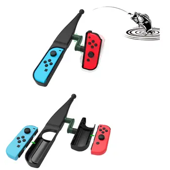 

Wireless Handgrip Sense Stand Holder Fishing Rod Pole for Nintend Switch Joy-con ABS Kids Children fishing games Tool Black