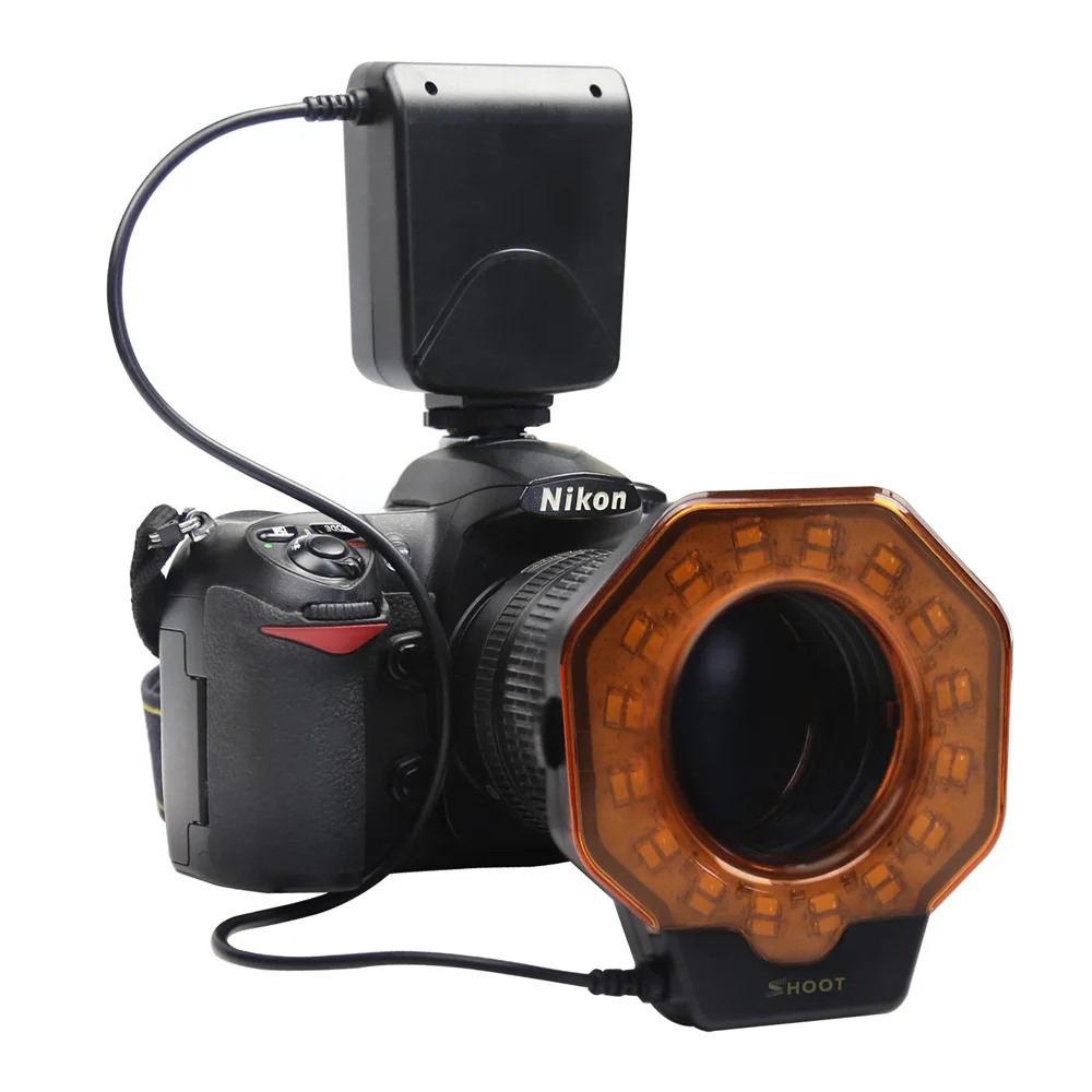 Комплект светодиодных вспышек для макросъемки с кольцевой вспышкой Canon Nikon