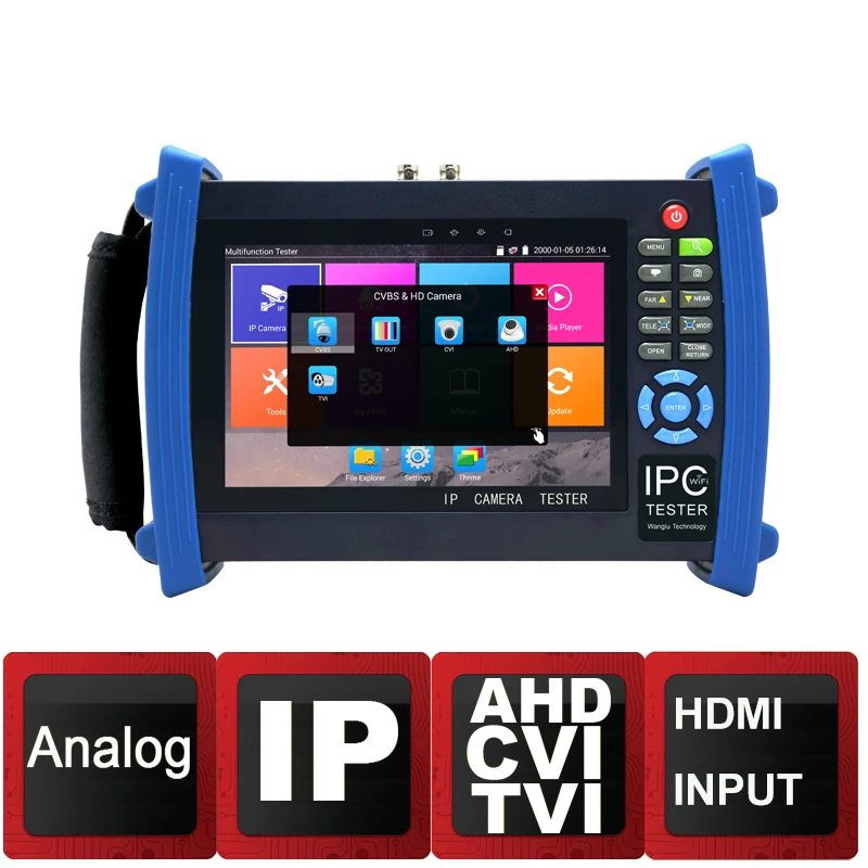 

New 7 inch Retina Screen 4K H.265 IP Camera Tester Analog TVI AHD CVI CCTV tester monitor with Cable tracer HDMI Input Wifi POE