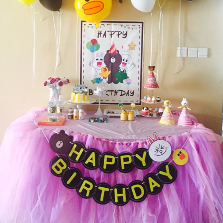 wedding birthday party baptism DIY Tutu fluffy gauze yarn banquet table skirt cake table cloth tabeskirt