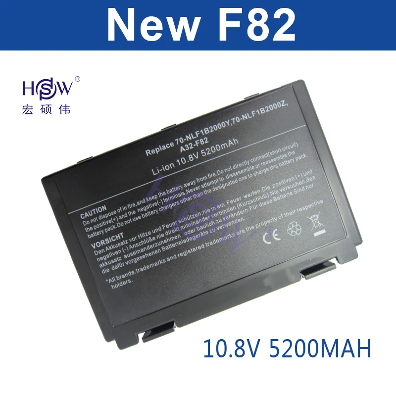 5200mAh 6 Cells Battery For Asus K50ij K50ab A32 F82 K50id K42j K40in K50in F52 F82