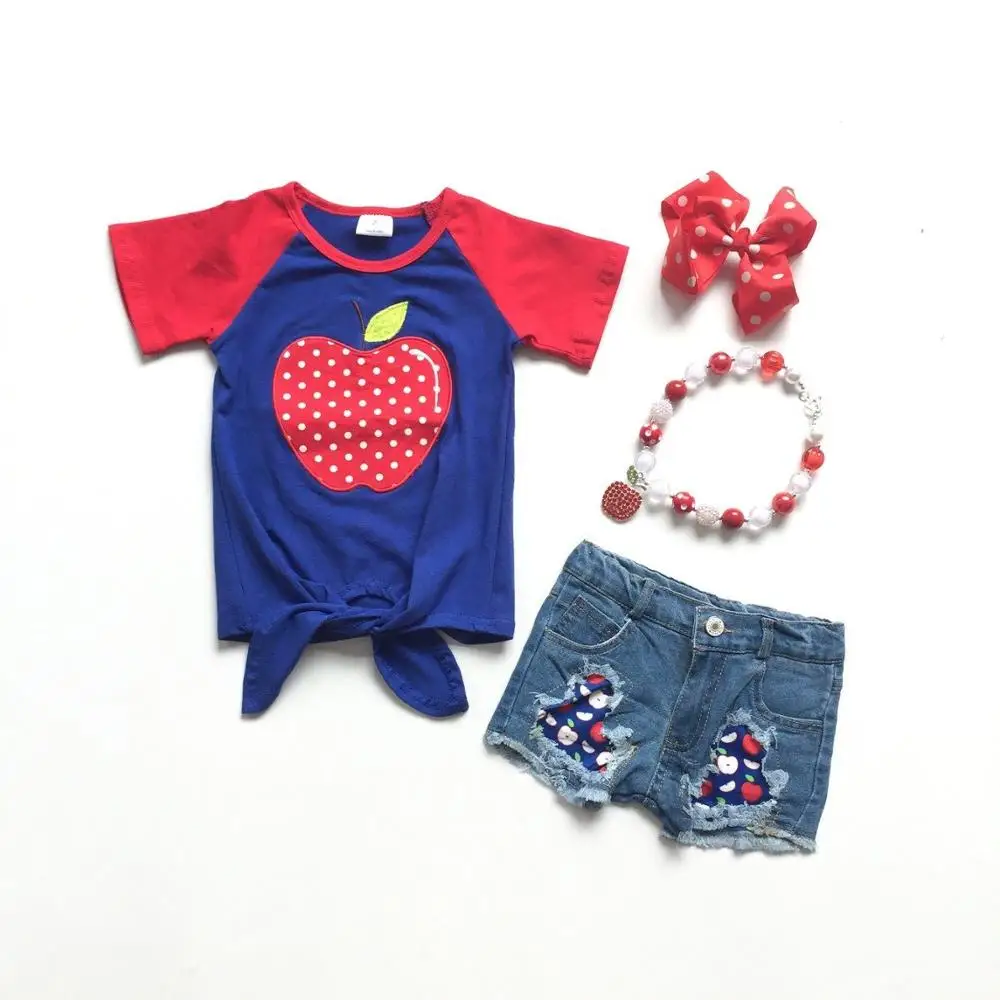 baby girls back to school clothes apple print outfits jeans shorts baby girls back to school clothes apple print outfits jeans shorts