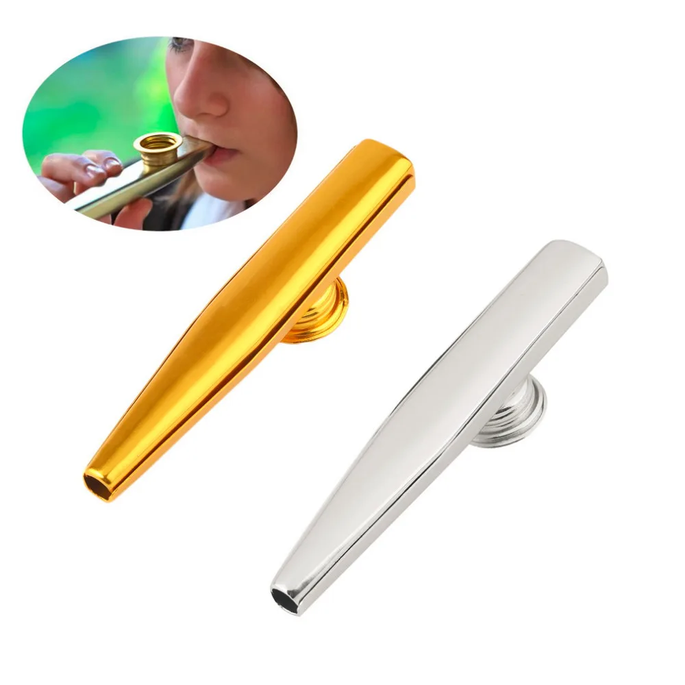 

2018 Simple design Lightweight Kazoo Alloy Metal Guitar Music Couple Musical Instrument 12.2 * 1.8cm 2 colors optional