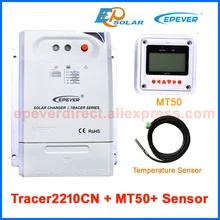 12 В/24 В MPPT EPSolar Контроллер Tracer2210CN 20A 20amp с датчиком температуры и белый MT50 дистанционный метр