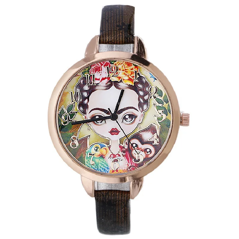 

Gnova Platinum Fashion Women Watch Girl Monkey Parrot Quartz Wristwatch Vintage Geneva Style Relogio para Femme Timepiece A812