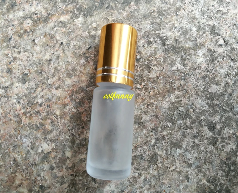 

300pcs/lot 5ml Empty Matte Transparent Thick Glass Roll on Bottle Container For Essential Oil Perfume Fragrance