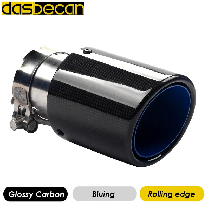 

Desbecan glossy Carbon Rolling edge Bluing Car tail pipes Nozzle on Muffler model of akrapovic exhaust And Universal