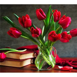 Полный квадратный 5D DIY Алмаз paintingtulips и книга "Diamond Вышивка вышивки крестом горный хрусталь мозаика живопись свадебный подарок st595