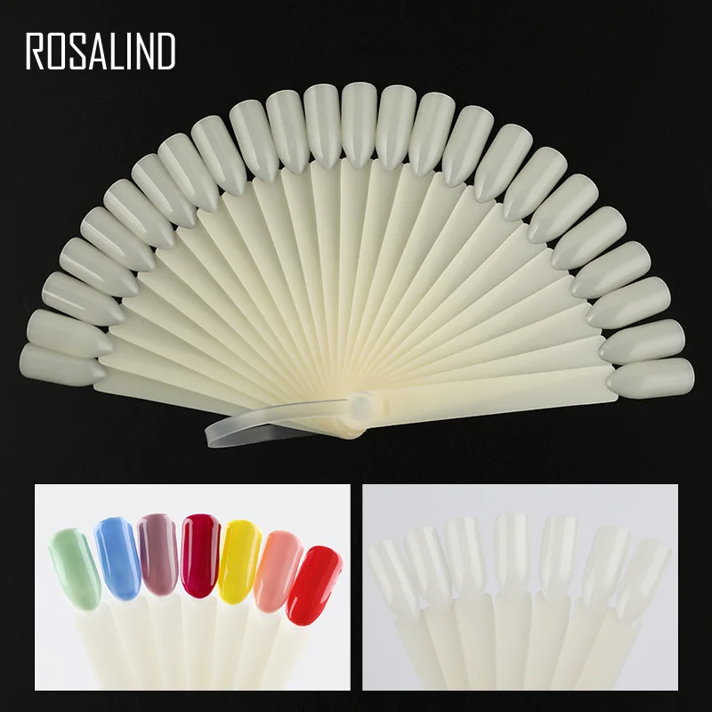 ROSALIND 1 Набор ложных насадок для дизайна ногтей, демонстрационные веерные дизайны, прозрачный натуральный черный цвет, тренировочная палитра, инструменты для маникюра