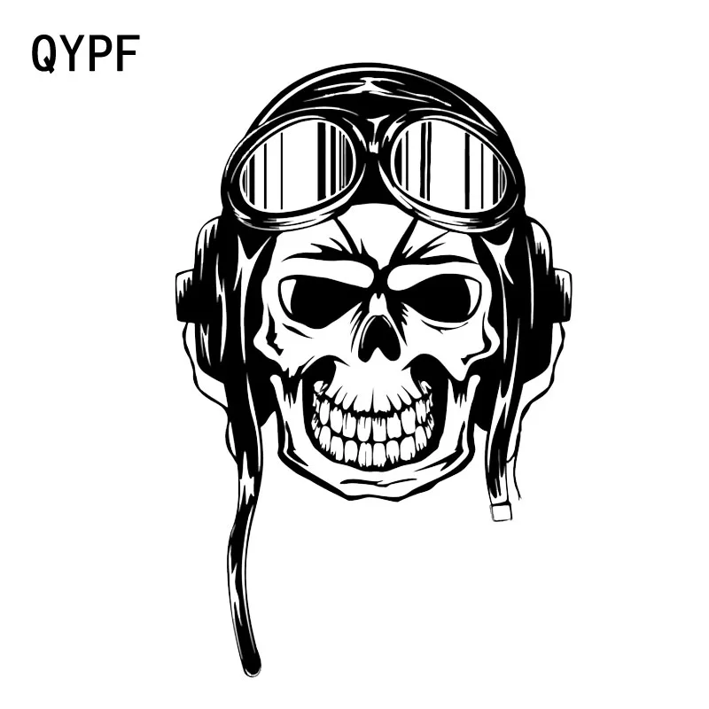 QYPF 12 2*18 9 см интересная графическая Автомобильная наклейка с черепом пилотом