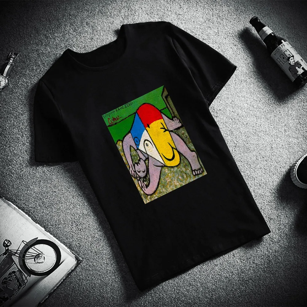 Модная футболка с коротким рукавом Пикассо, женская футболка с абстрактным рисунком из хлопка, женская футболка с круглым вырезом, футболка унисекс