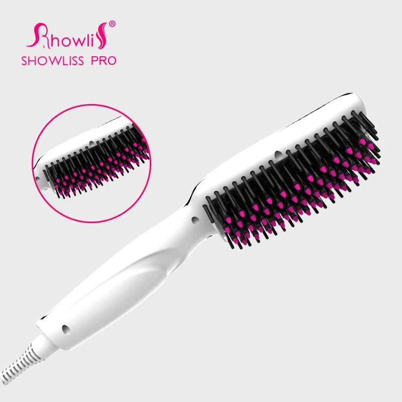 Wit Zwart Paars Stijltang Kam Borstel Elektrische Haar Massager Anti Brandwonden Tool Lcd Haar Rechttrekken Borstel|lcd hair straightening brush|hair straightener brushhair straightener comb brush - AliExpress