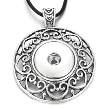 Новая круглая заколка-цветок ожерелье 18 мм кулон с кнопкой ожерелье для женщин DIY оснастки ювелирные изделия ZG034