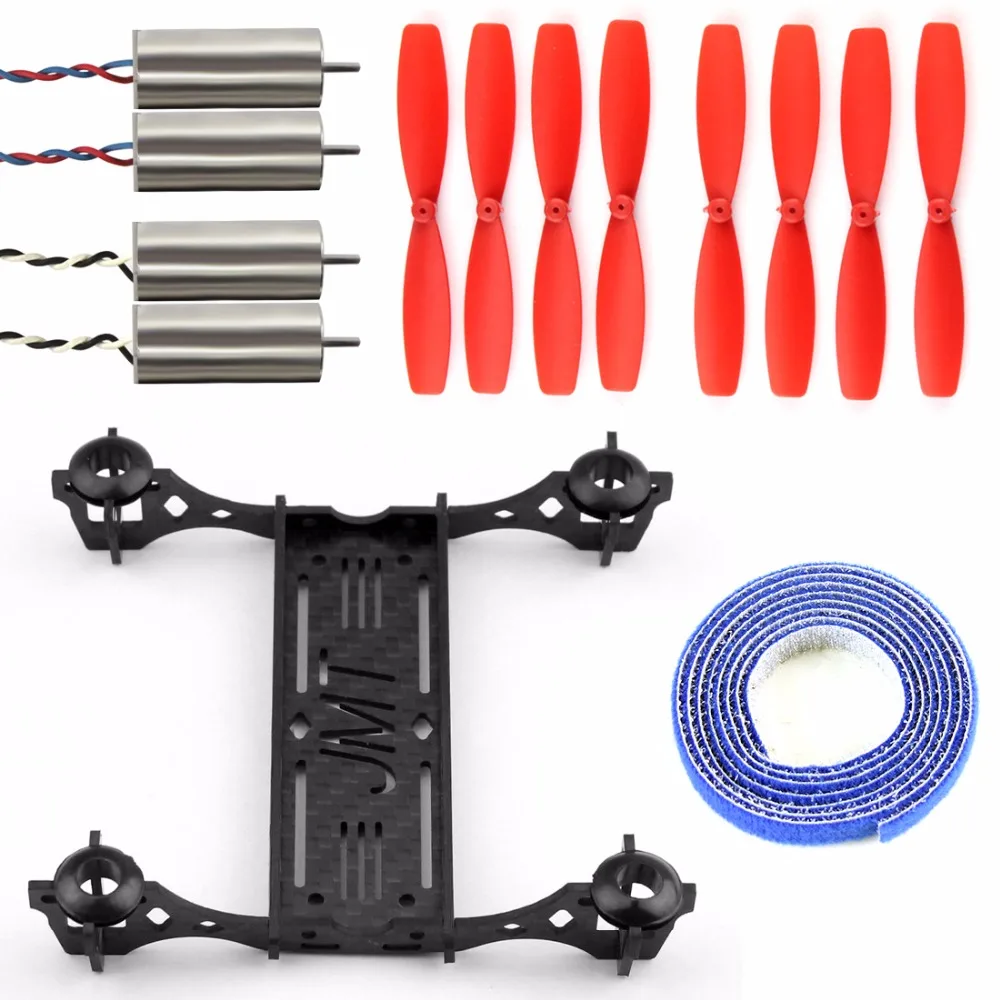

Mini 100mm Carbon Fiber Frame Kit with Props 8520 Brushed CW CCW Motor Support 1S 3.7V for DIY Indoor FPV Racer Drone F19602-B