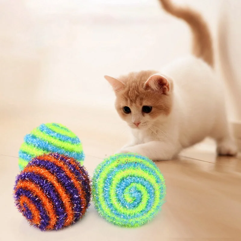 

Pet Cat Kitten Toy Rolling Sisal Scratching ball Funny Cat Kitten Play Dolls Tumbler Ball Pet Cat Toys Feather Toy