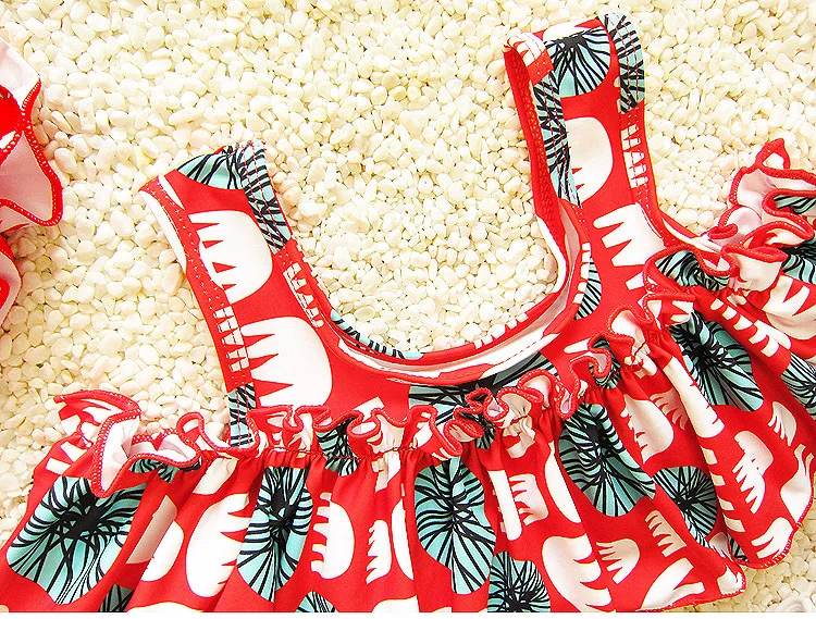 Одежда для маленьких девочек комплект из 3 предметов купальник+ шапочка для плавания Кепки летний раздельный купальный костюм детские купальные костюмы купальники набор бикини