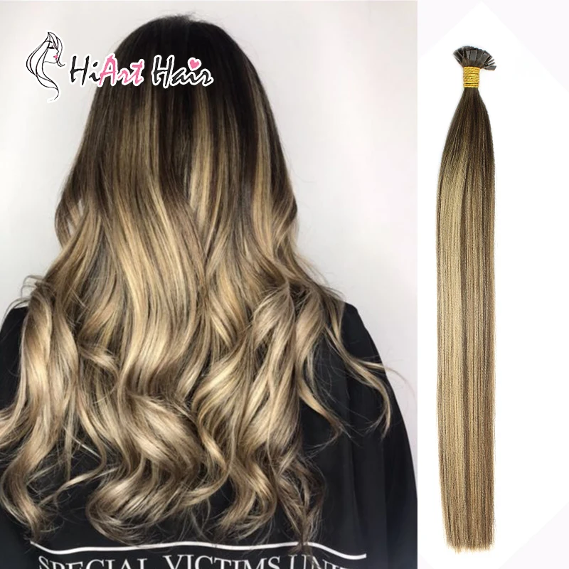 Hiart 0.8g/pc Flat Tip Hair Extensions In Human Hair Extension Salon